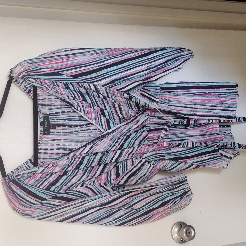 Lane Bryant striped tunic length long sleeve top